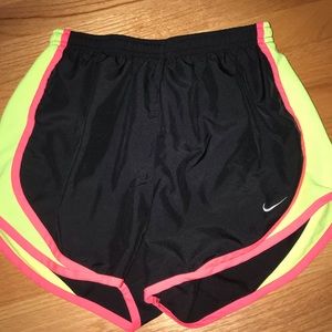 Pink and Yellow Nike Running Shorts